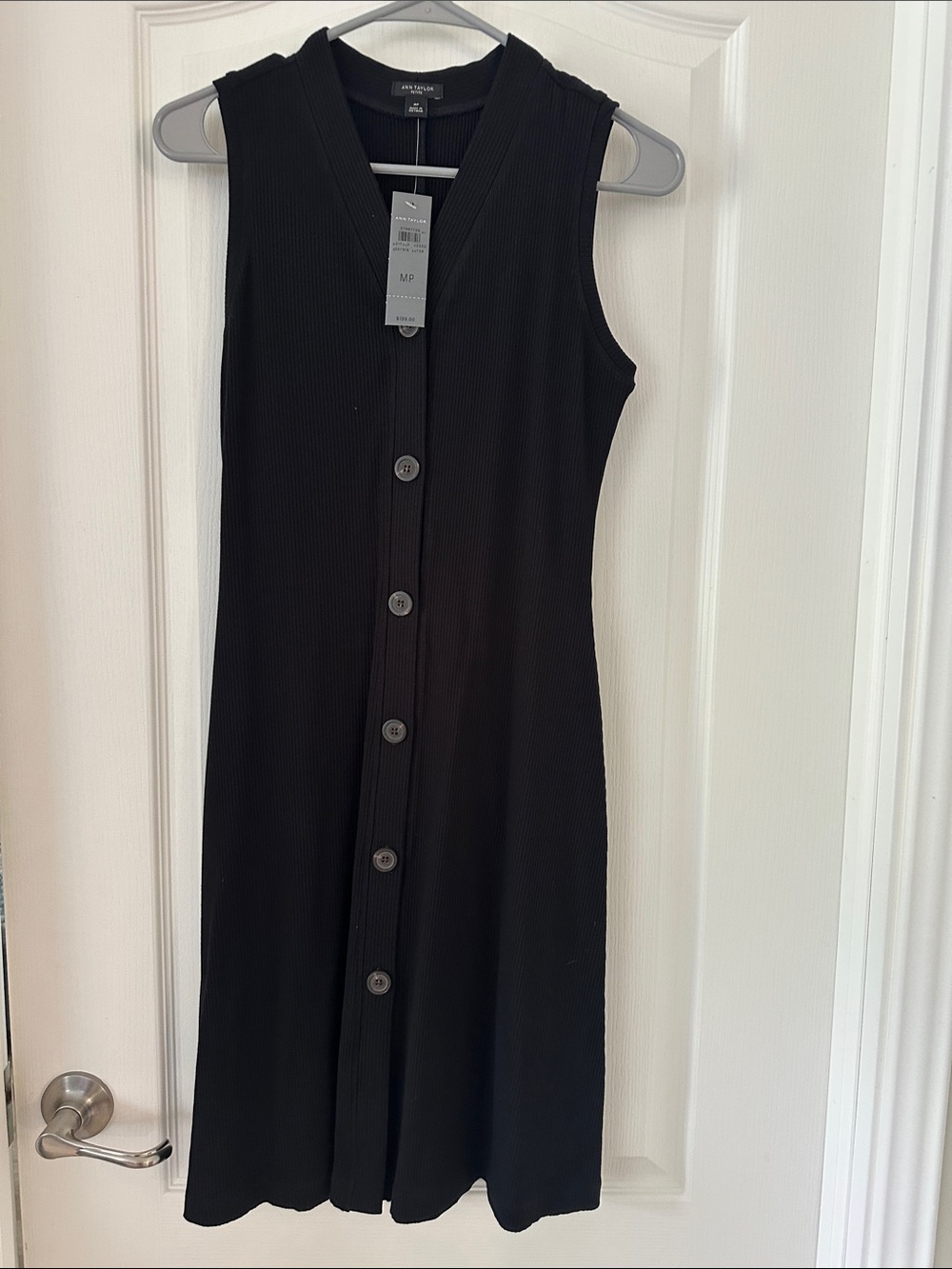 Ann Taylor black stretch tank dress M petite